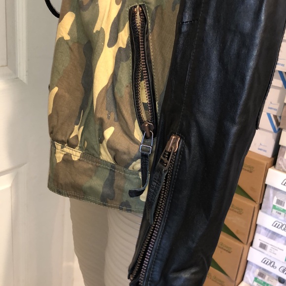 NWT Rockstar & Angels Removable fur hoodie jacket camouflage army - Picture 8 of 16